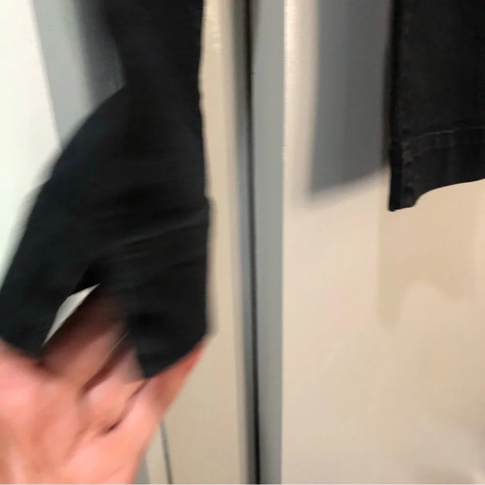 Black denim cropped 3/4 length pants shorter jeans size 10 women’s spring summer - Picture 9 of 9